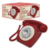 Benross red retro corded telephone with push-button dial