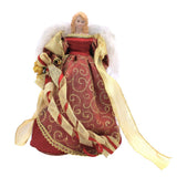 Gold and red 12 inch angel tree topper for indoor Christmas trees