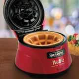 SMART red waffle bowl maker with non-stick cooking plates