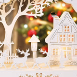 Christmas candle bridge with Santa and reindeer scene and warm white LEDs