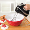 Quest 300W black five-speed hand mixer with attachments