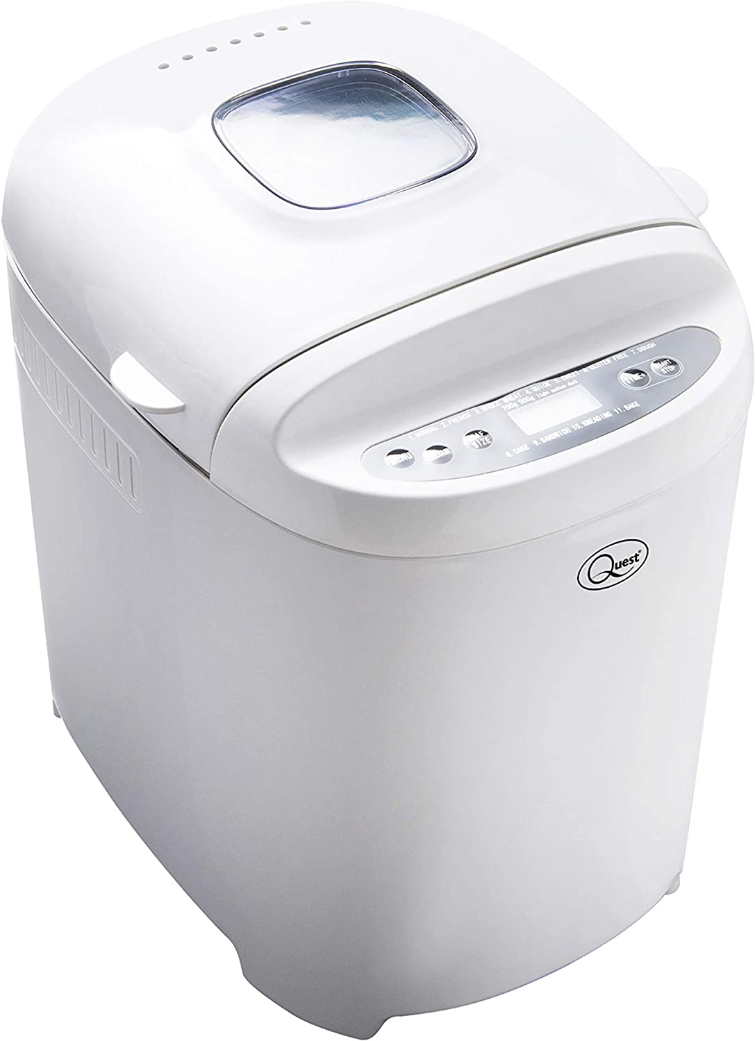 White Quest bread machine with delay timer and keep-warm function