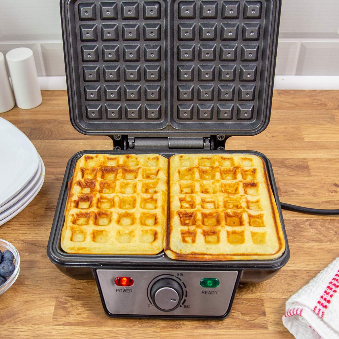 Quest 35950 twin waffle maker 1000W stainless steel