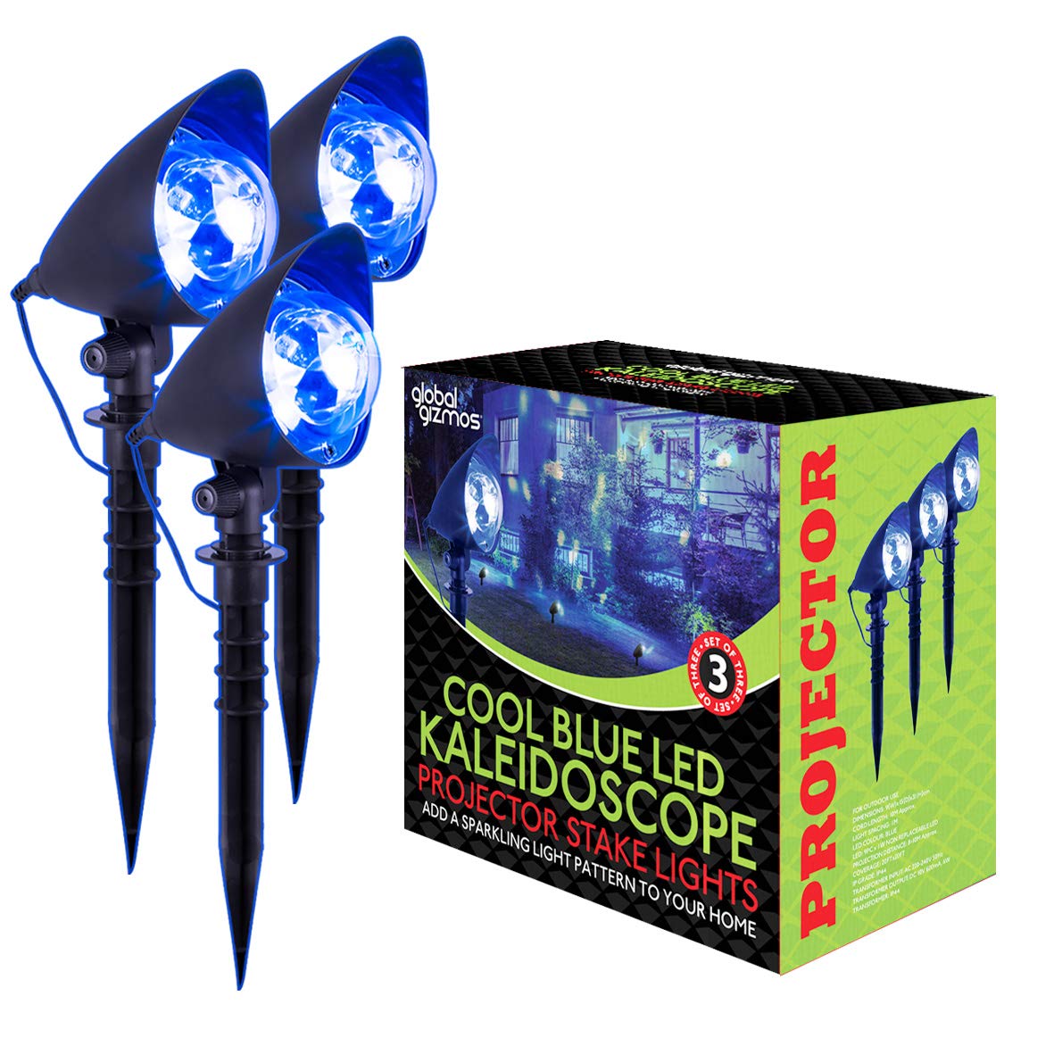 Cool blue moving kaleidoscope light projection