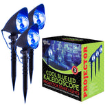 Cool blue moving kaleidoscope light projection