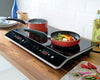 Quest 2800W double induction hob with touch controls