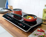 Quest 2800W double induction hob with touch controls