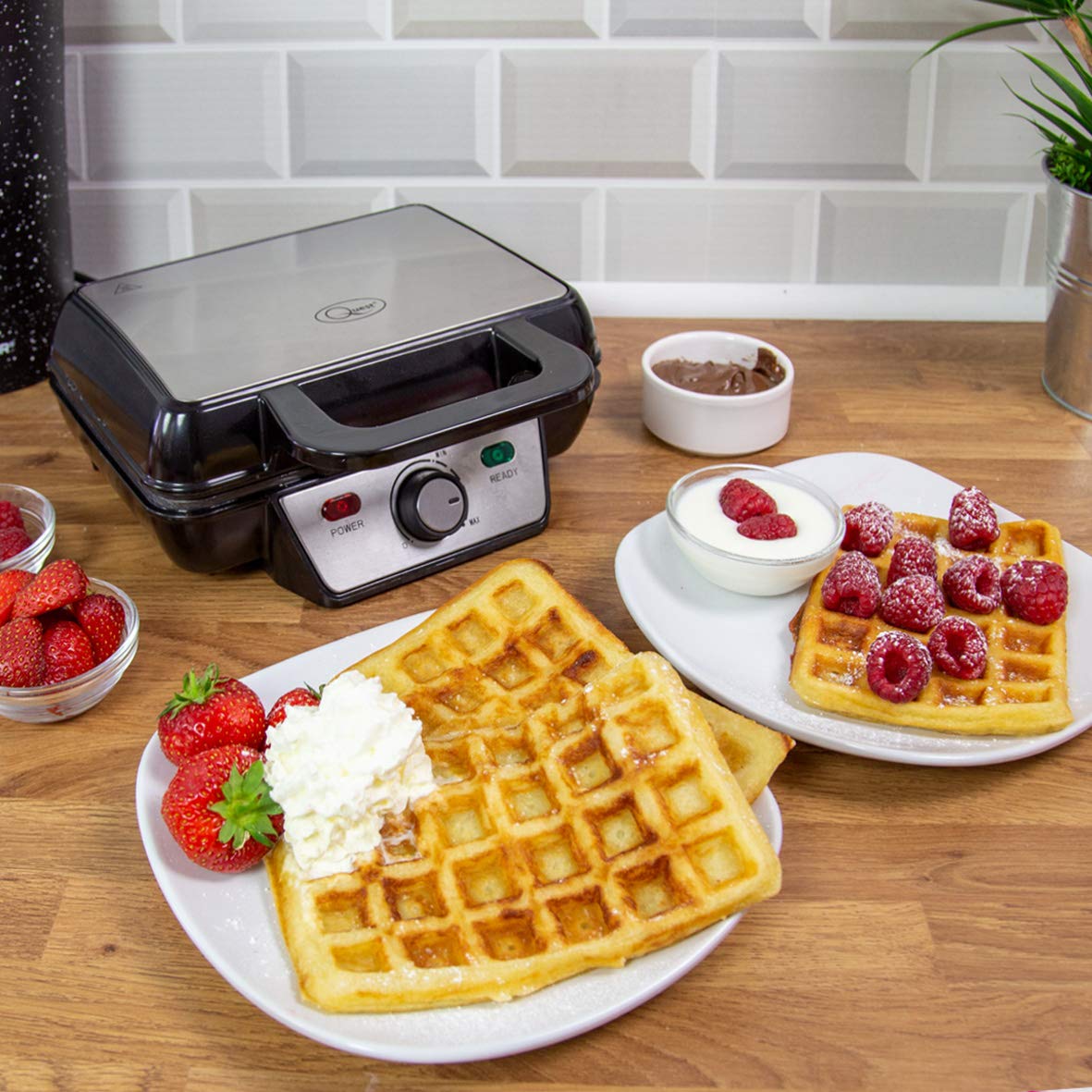 Quest 35950 stainless steel waffle maker product detail