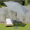 GardenKraft 2.7m grey garden parasol with tilt and crank