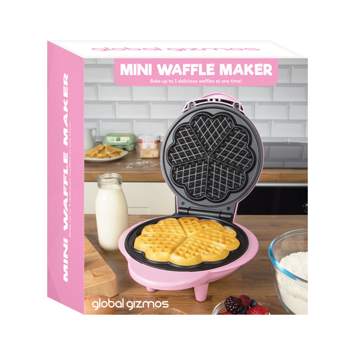 Pink waffle maker alternate view