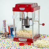 Large red cinema popcorn machine for movie nights and parties