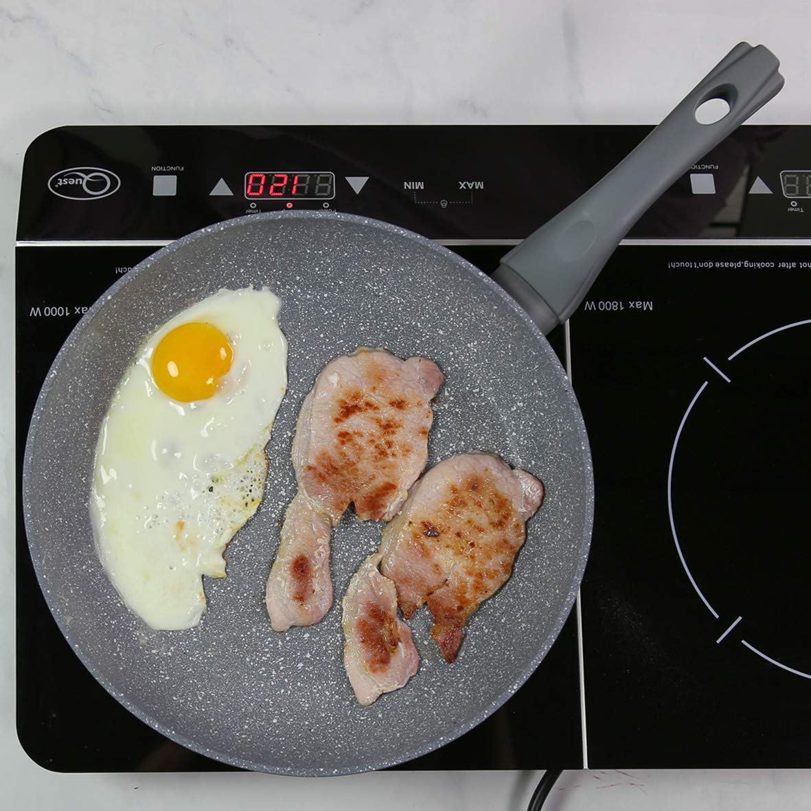 Quest double induction hob digital display