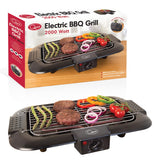 Electric smokeless indoor BBQ grill with water-filled drip tray