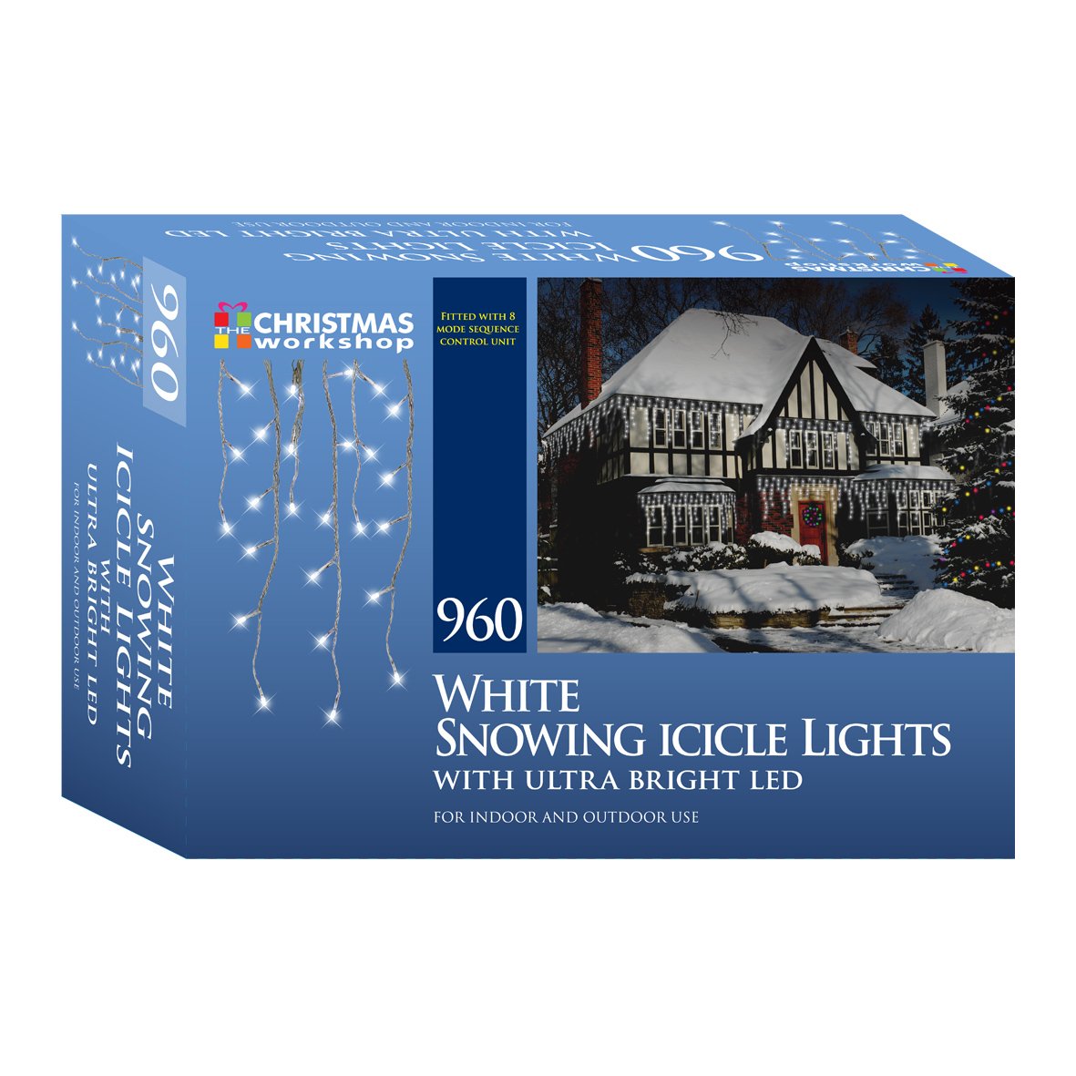 960 ultra-bright white LED snowing icicle Christmas lights