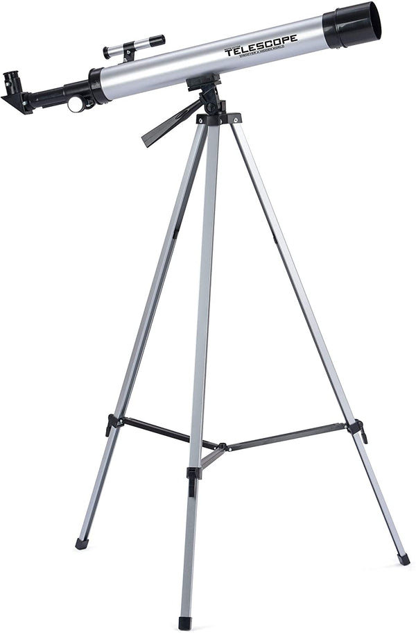 Kids Lightweight Refractor Telescope with Tripod, Silver