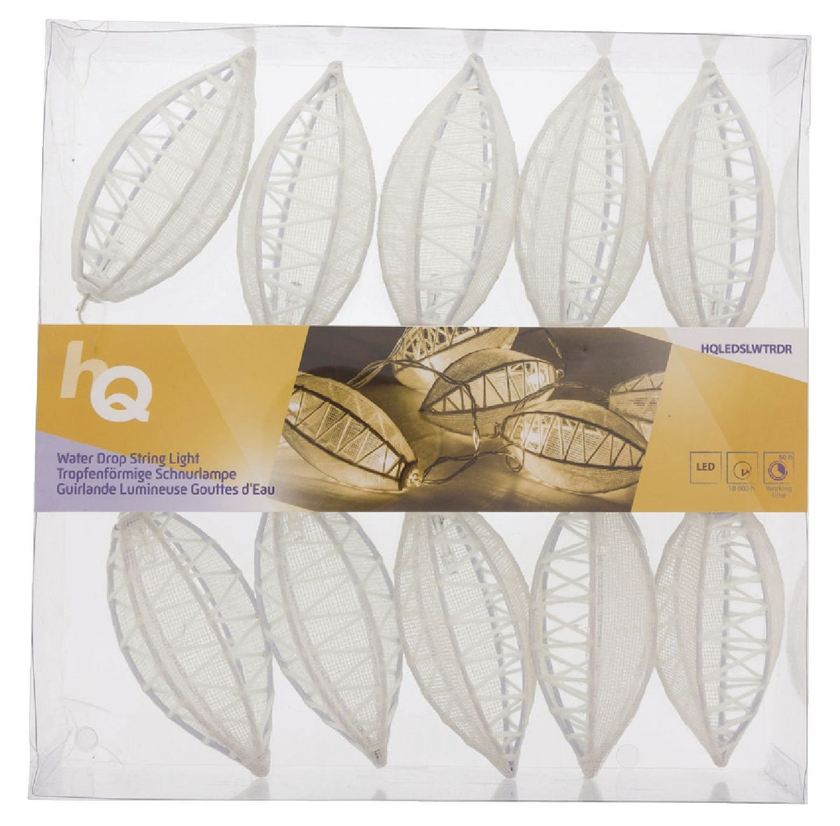 HQ water drop battery fairy lights warm white