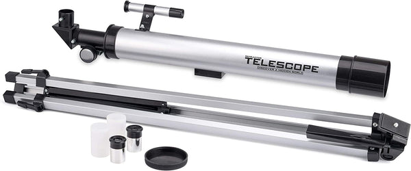 Kids Lightweight Refractor Telescope with Tripod, Silver