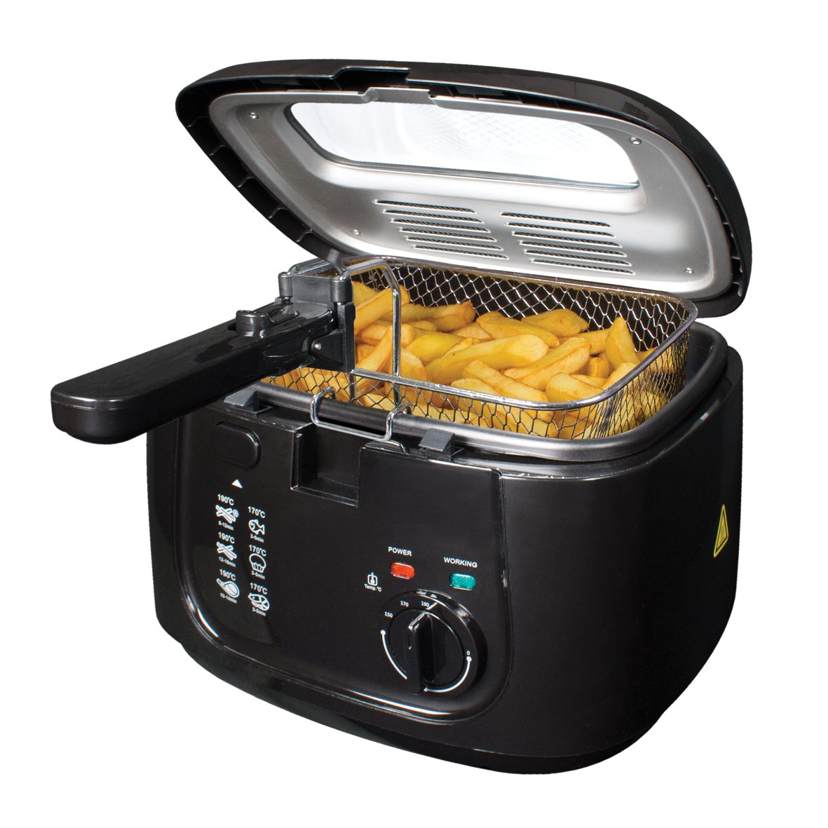 Black 2.5L deep fat fryer alternate view