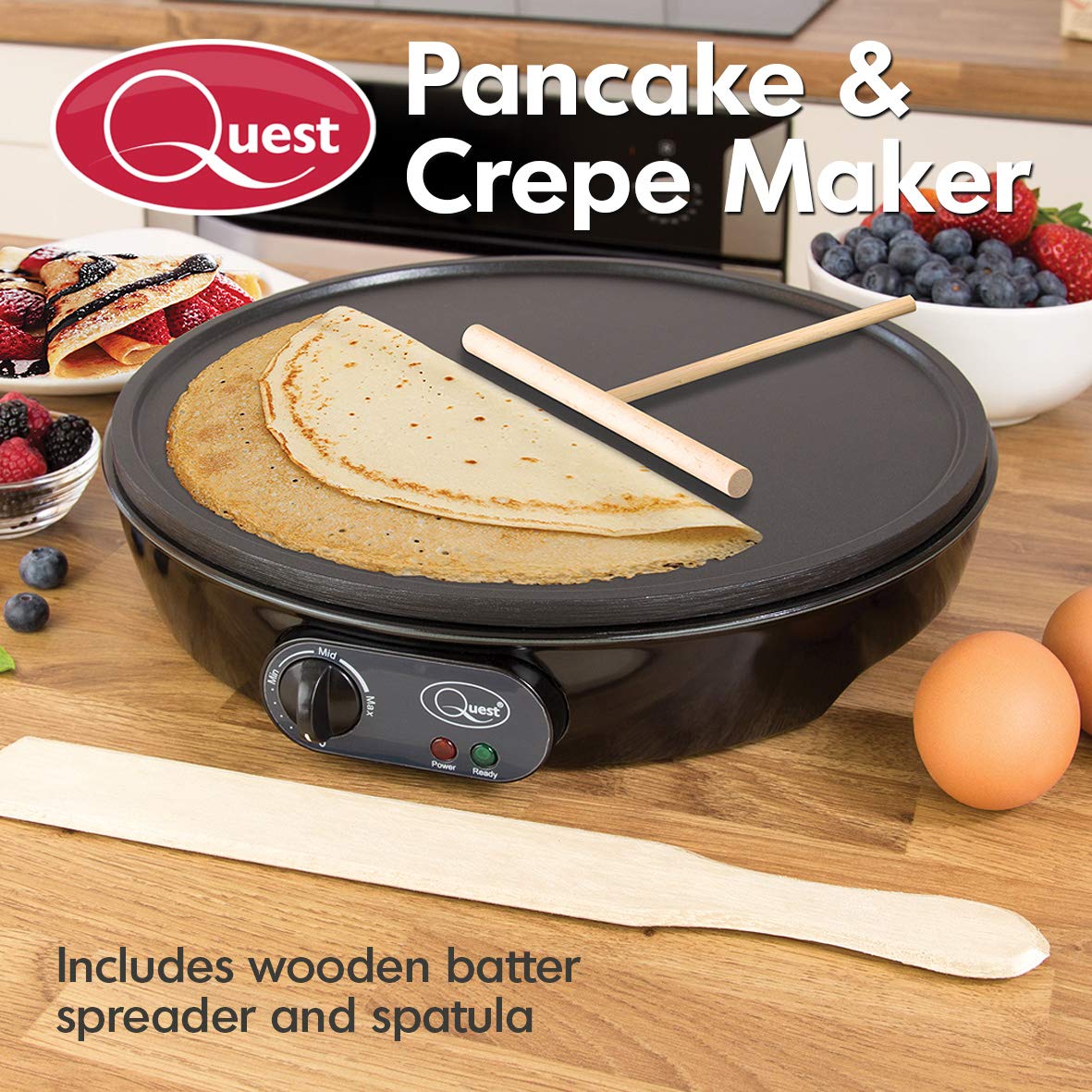 Quest crepe maker power and ready indicator controls