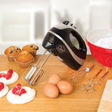 Quest black electric hand mixer with turbo function