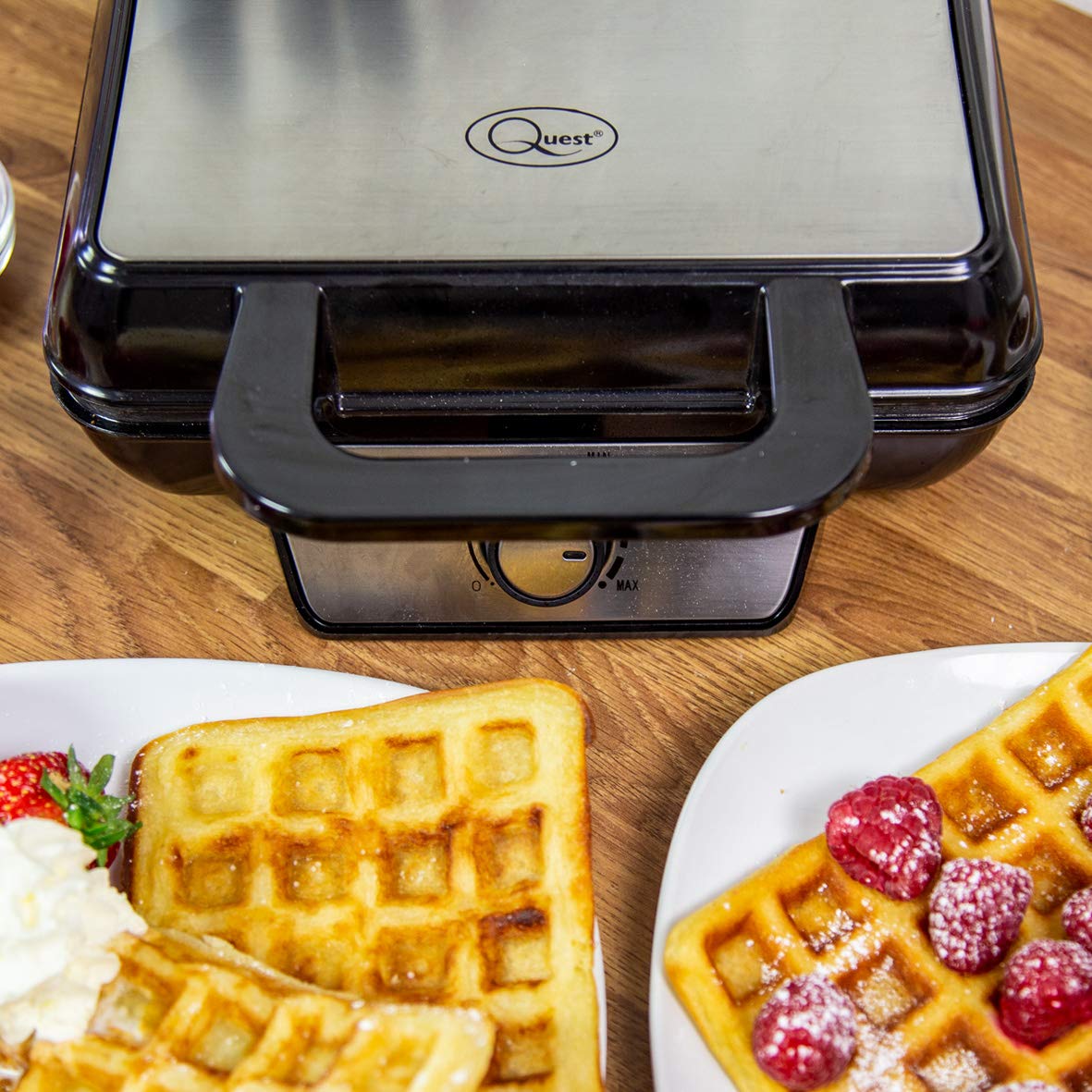 Quest 1000W waffle maker adjustable temperature control