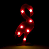 LED pink flamingo marquee lamp illuminated