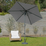 Grey GardenKraft 2.7m parasol with vented polyester canopy