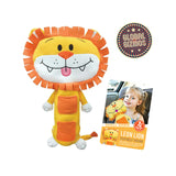 Kids lion plush travel companion for car seatbelt