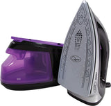 Quest steam generator iron with locking base and cord storage