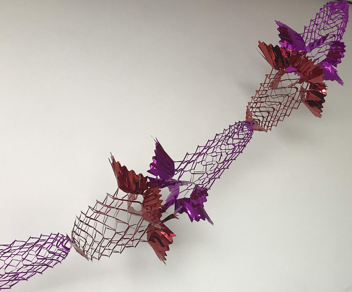 Red purple 9ft foil Christmas garland