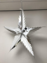 Silver white five-point star foil Christmas decoration