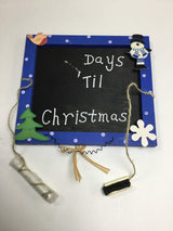 Christmas countdown chalkboard set with mini duster