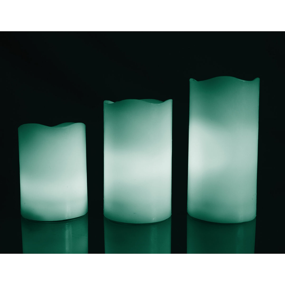 Three battery-operated LED candles for indoor ambience