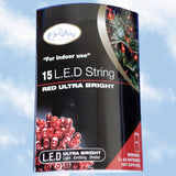 Red battery-operated LED string lights