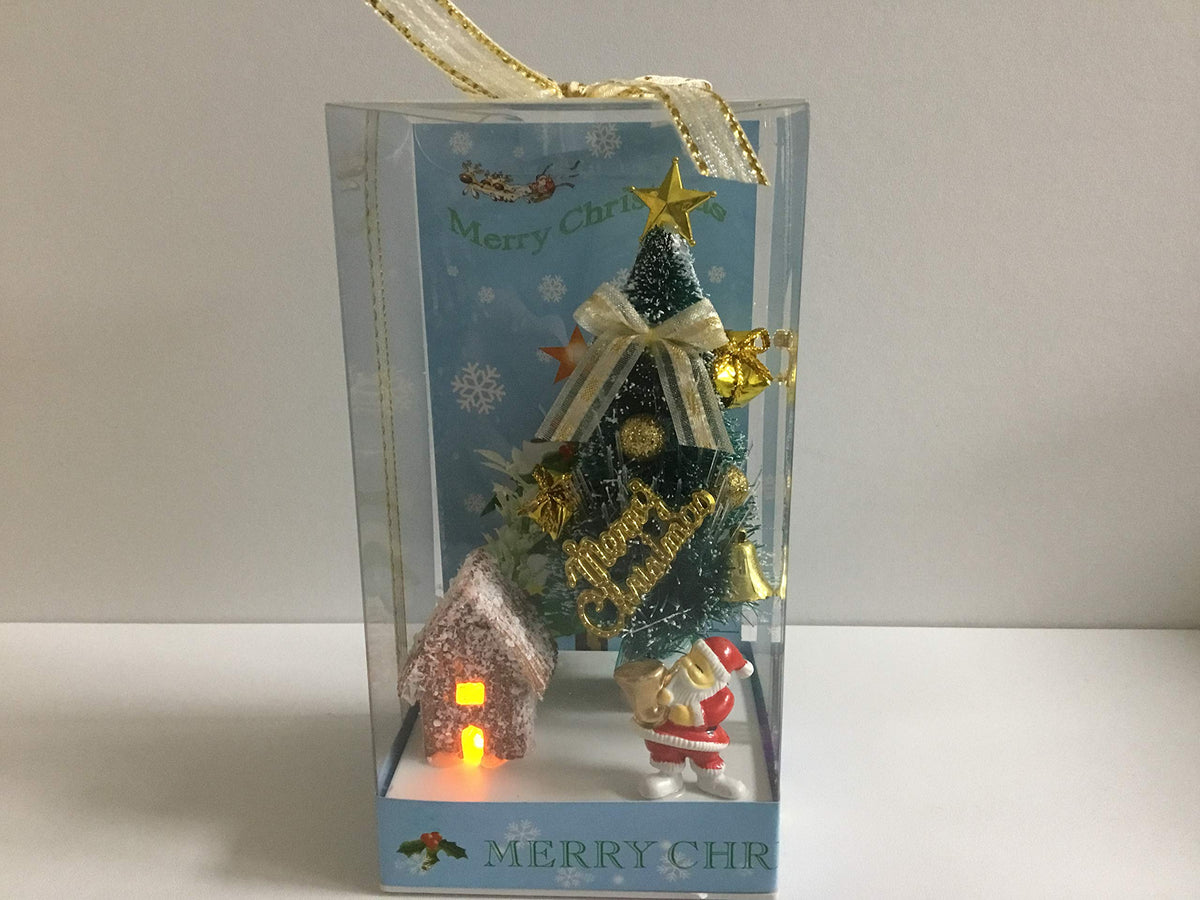 Battery-operated LED fibre optic festive scene