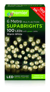 LED Supabright Light Decorations - Indoor & Outdoor - 100 LEDs - Warm White