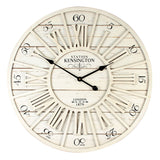 Widdop 70cm white shabby chic wall clock with cut-out Roman numerals