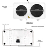 Twin electric hot plate for home caravan and compact kitchens