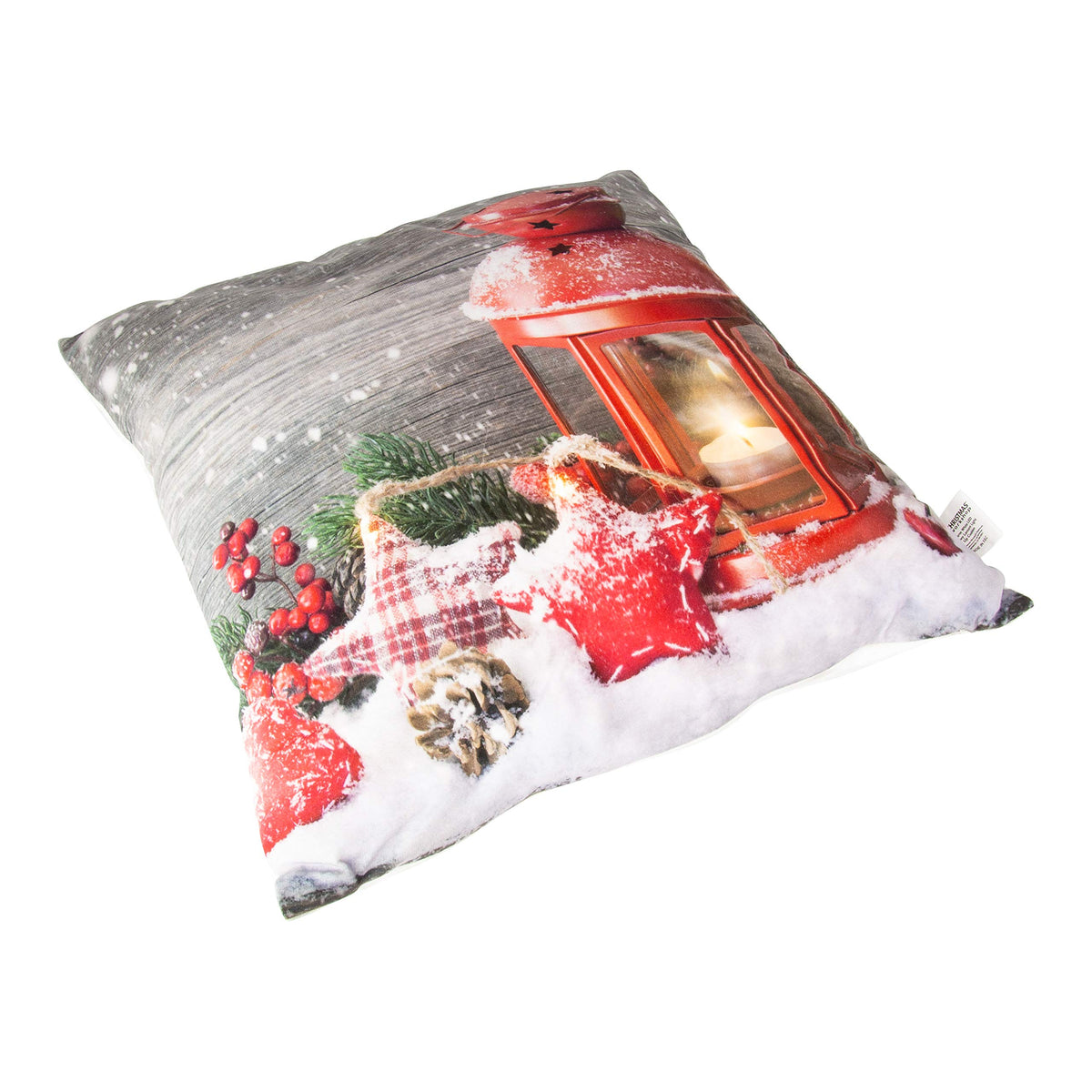 Snowy lantern Christmas cushion 85210