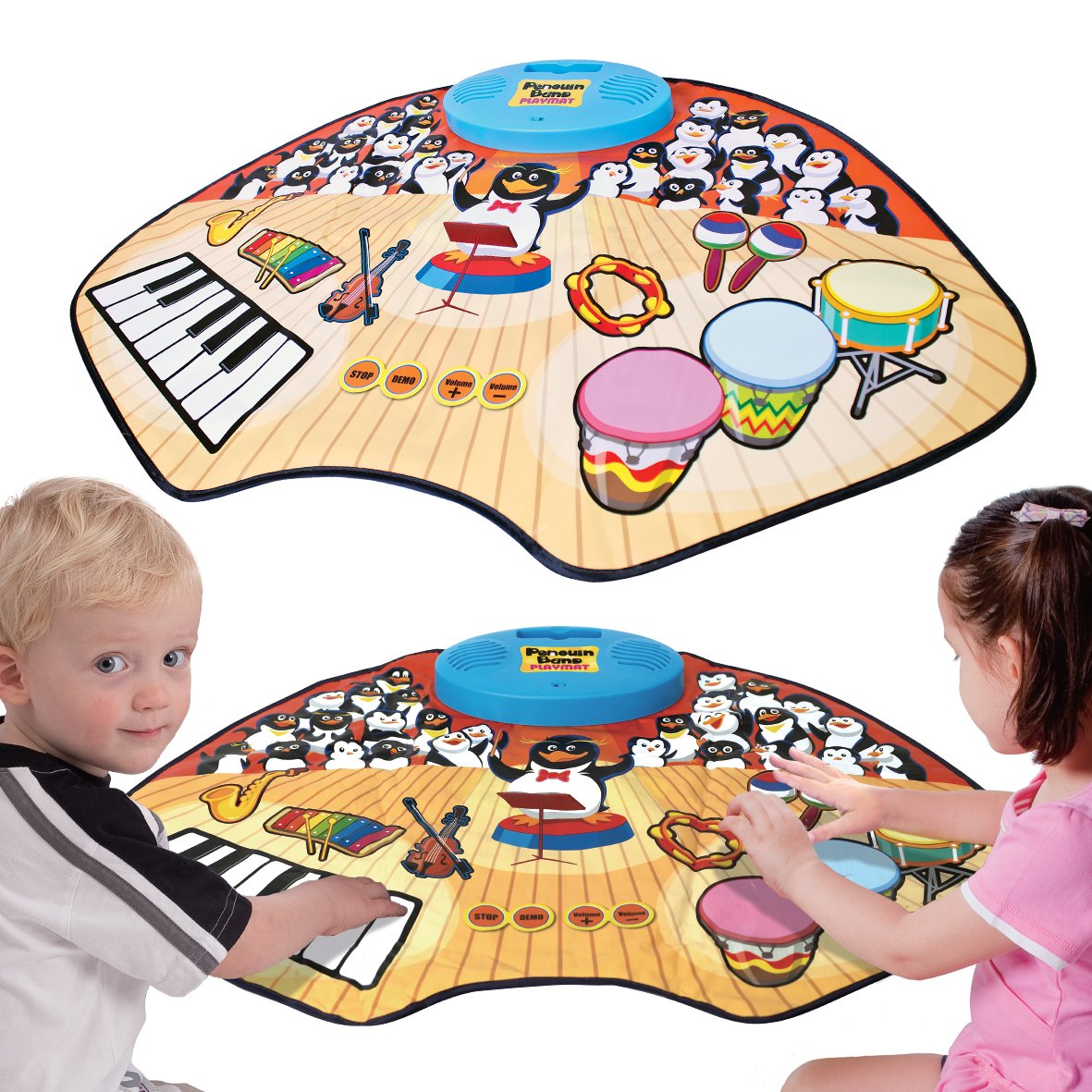 Global Gizmos Penguin Orchestra musical play mat with nine instruments
