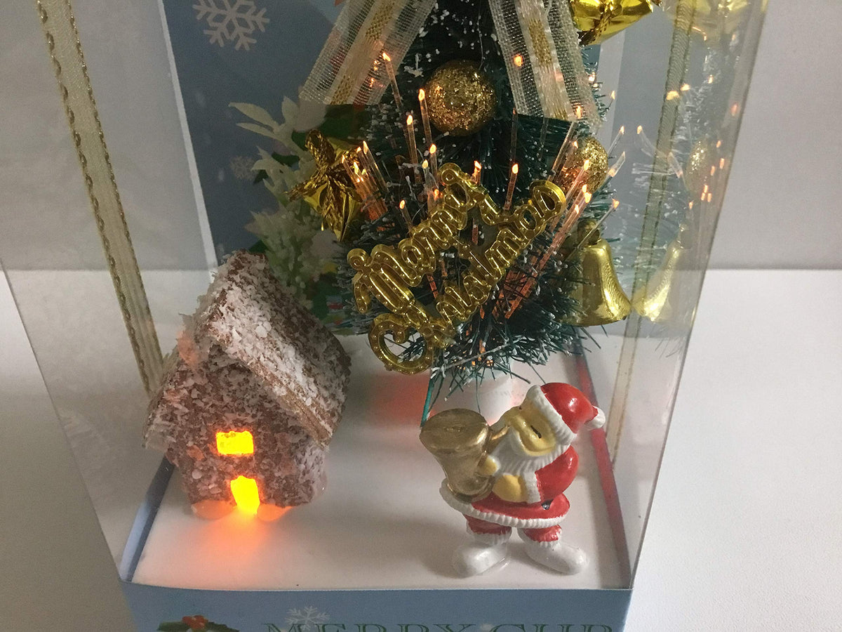 Compact Christmas fibre optic scene illuminated