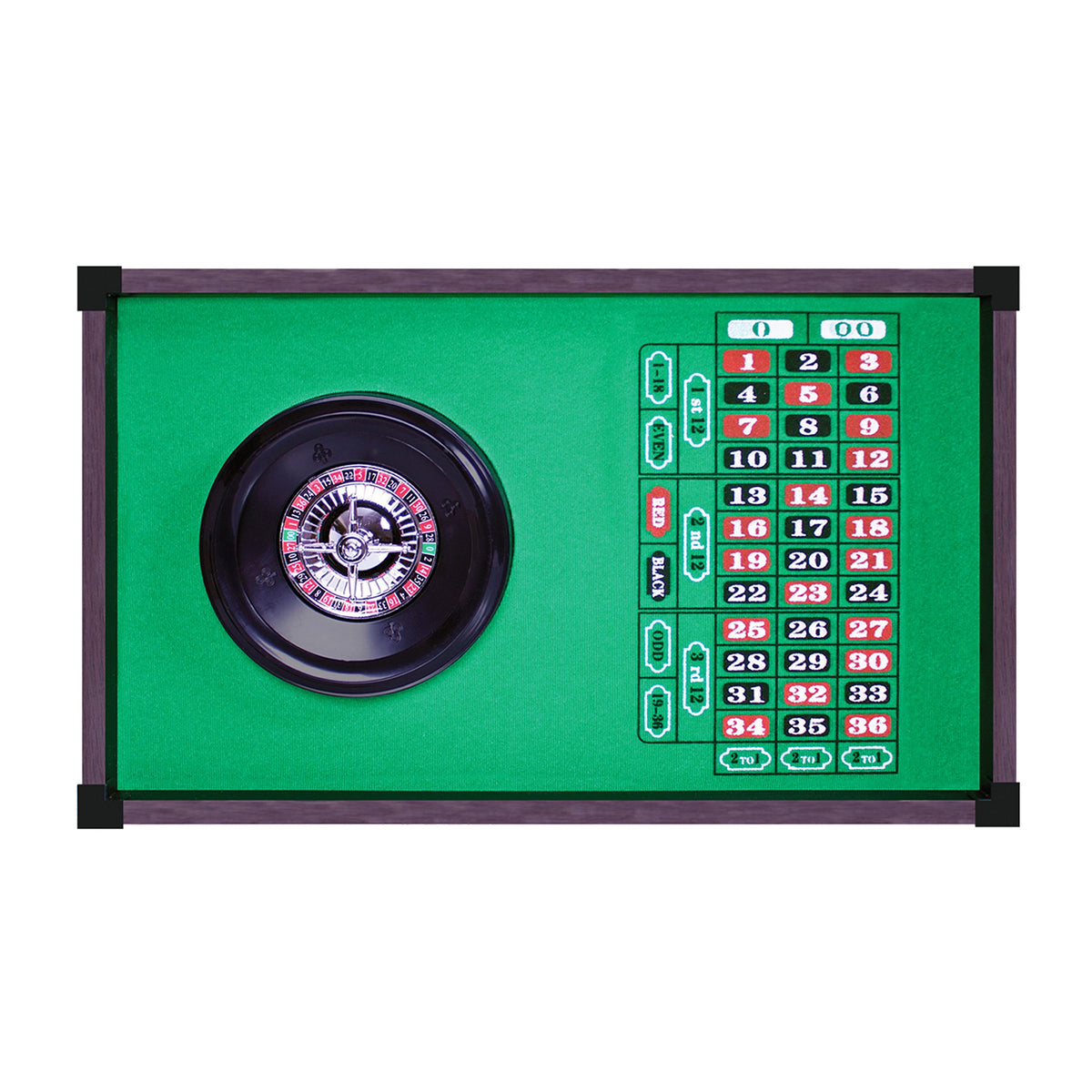 Compact family tabletop roulette game
