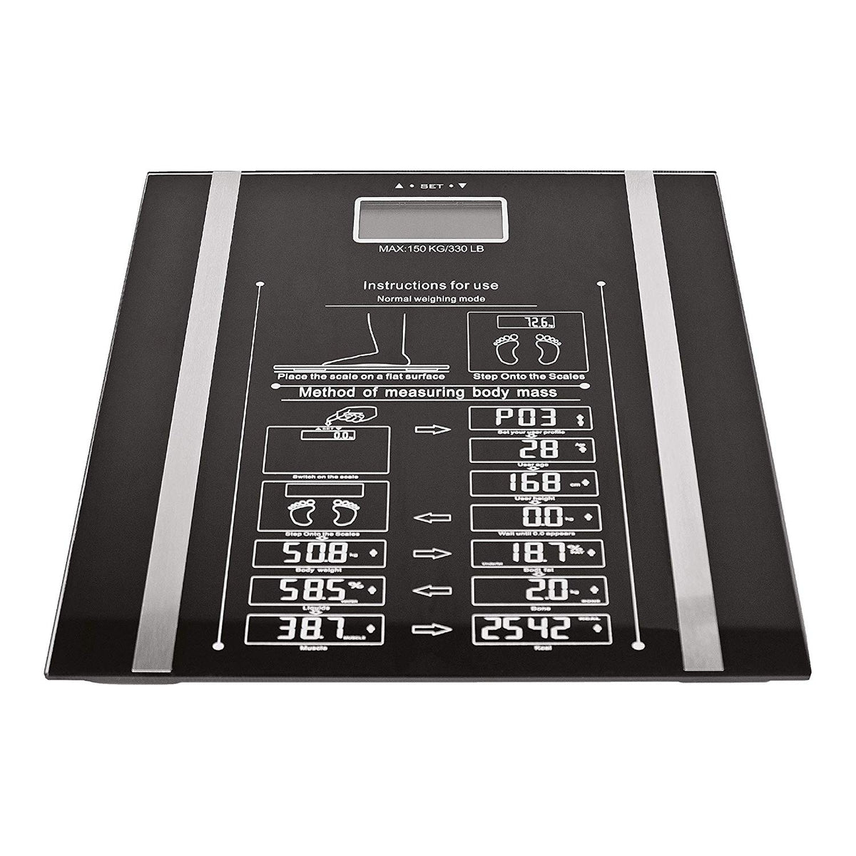 Bauer digital body analyser scales detail view
