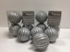 Set of 16 silver glitter pumpkin Christmas baubles 60mm