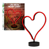 Heart-shaped neon-style tabletop light
