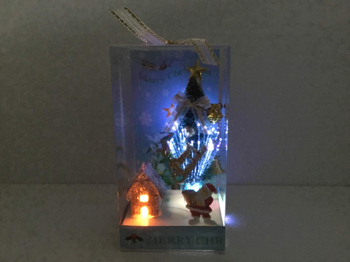 Colour-changing fibre optic Christmas scene 15cm