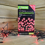 Premier 720 LED red Christmas lights green cable
