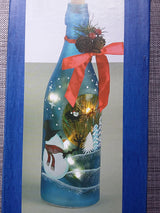 Lit Snowman festive bottle decoration 29cm