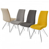 Madelina fabric dining chair with chrome frame