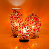 Febland red flower mosaic glass lamps Mini Egg Medium Egg and Vase